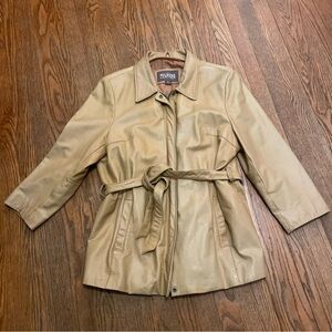 Wilson's Leather Full Zip Jacket Women’s XL Yellow Distressed Vintage